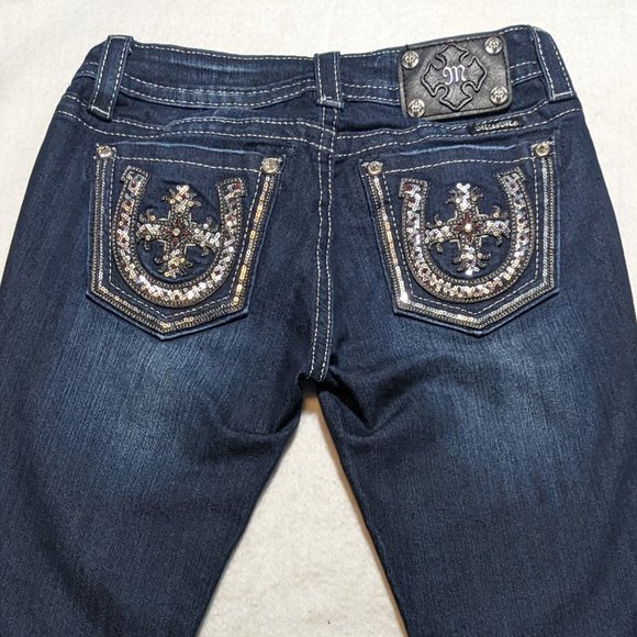 Miss Me Jeans Miss Me Horseshoe Pocket And Silver Stitching Boot